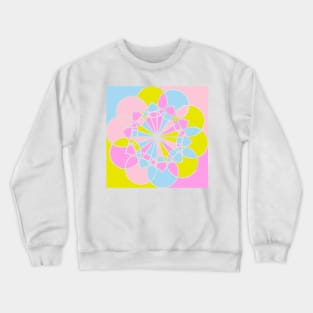 Digital mandala with random geometric shapes in bright neon colors Crewneck Sweatshirt